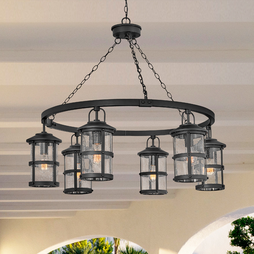 Lakehouse 42-Inch Black LED Outdoor Chandelier by Hinkley Lighting