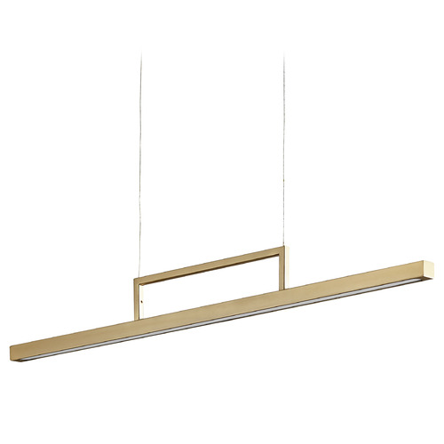 Oxygen Stylus 34-Inch LED Linear Pendant in Aged Brass by Oxygen Lighting 3-66-40