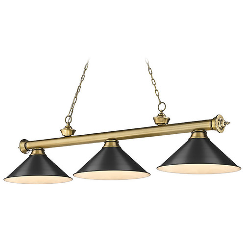 Z-Lite Cordon Rubbed Brass Billiard Light by Z-Lite 2306-3RB-MB15