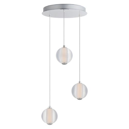 Rhythm Polished Chrome LED Multi-Light Pendant by ET2 Lighting