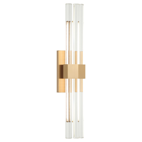 Matteo Lighting Matteo Lighting Krustallos Aged Gold Brass LED Vertical Bathroom Light S06924AG