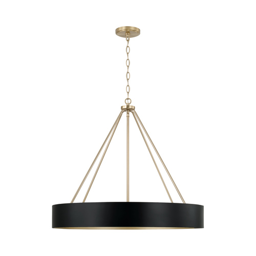 Capital Lighting Capital Lighting Weller Matte Brass and Black Chandelier 453041RK