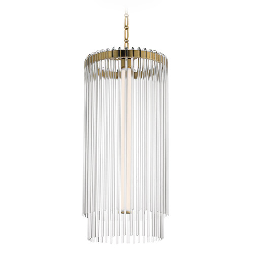 Maxim Lighting Jolie Natural Aged Brass LED Pendant Light with Cylindrical Shade
