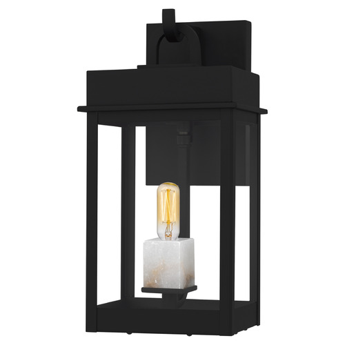 Quoizel Lighting Quoizel Lighting Carmen Matte Black & White Onyx Outdoor Wall Light CAM8407MBK