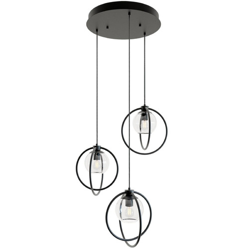 Afx Lighting Jamie Black Multi-Light Pendant with Globe Shade