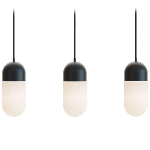 Afx Lighting Irvine Black LED Multi-Light Pendant with Oblong Shade