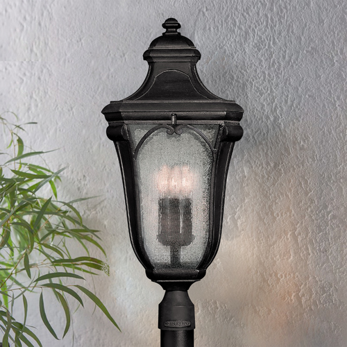 Seeded Glass Post Light Black by Hinkley Lighting