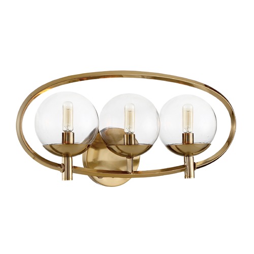 Craftmade Lighting Mid-Century Modern Bathroom Light Brass Piltz by Craftmade Lighting 45503-SB