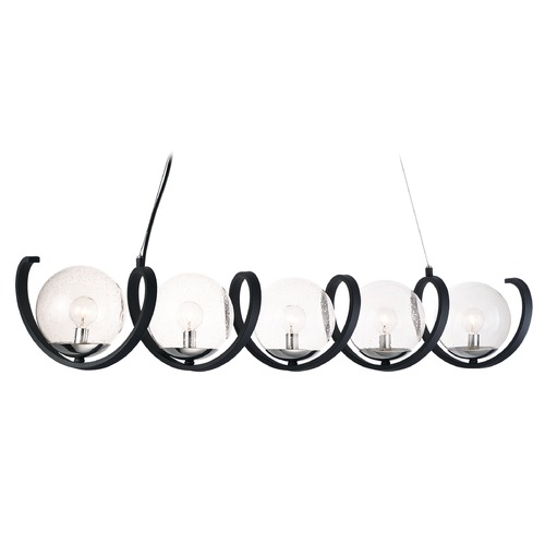 Curlicue Black & Polished Nickel Linear Light by Maxim Lighting