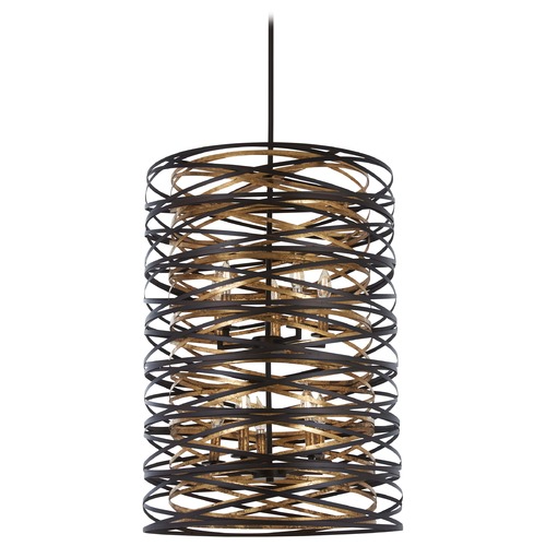 Minka Lavery Vortic Flow Dark Bronze with Mosaic Gold Pendant by Minka Lavery 3679-111