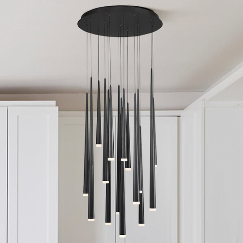 Cascade 15-Light LED Pendant in Black by Modern Forms