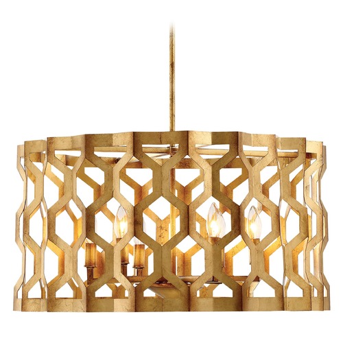 Coronade Pandora Gold Leaf Pendant by Metropolitan Lighting