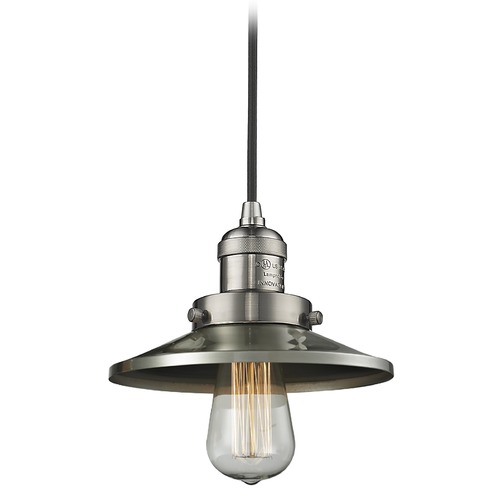 Innovations Lighting Innovations Lighting Railroad Brushed Satin Nickel Mini-Pendant Light with Coolie Shade 201C-SN-M2