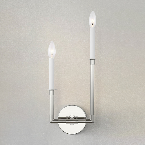 Visual Comfort Studio Collection Chapman & Meyers Bayview Double Right Sconce in Polished Nickel by Visual Comfort Studio CW1112PN