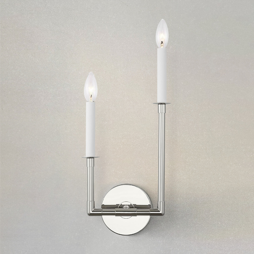 Chapman & Meyers Bayview Double Right Sconce in Polished Nickel by Visual Comfort Studio