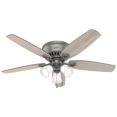 Builder Matte Silver LED Ceiling Fan by Hunter Fan Company