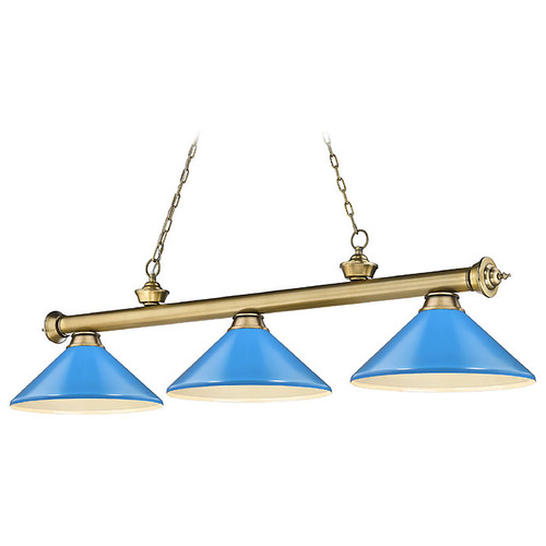 Z-Lite Cordon Rubbed Brass Billiard Light by Z-Lite 2306-3RB-MEB