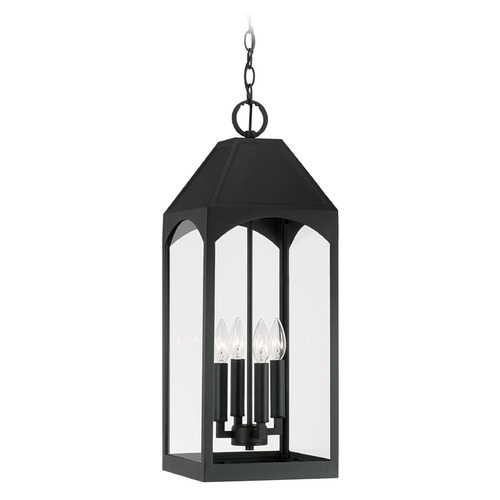 Burton Outdoor Hanging Lantern in Black by Capital Lighting