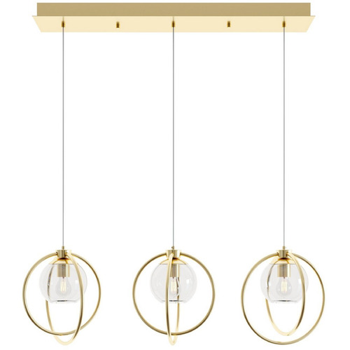 Afx Lighting Jamie Satin Brass Multi-Light Pendant with Globe Shade
