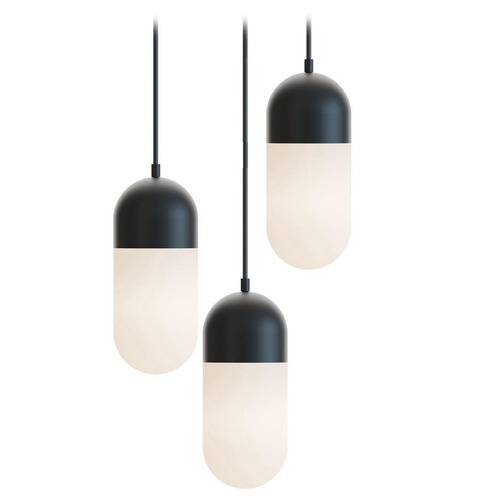 Afx Lighting Irvine Black LED Multi-Light Pendant with Oblong Shade