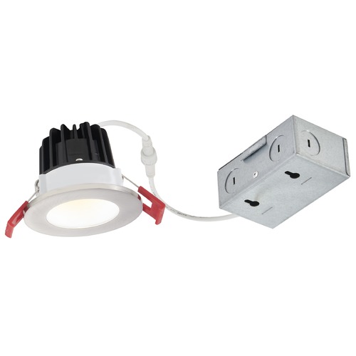 Recesso Lighting by Dolan Designs 2'' LED Canless 8W Brushed Nickel/White Recessed Downlight 2700K 38Deg IC Rated By Recesso RL02-08W38-27-W/WH SMOOTH TRM