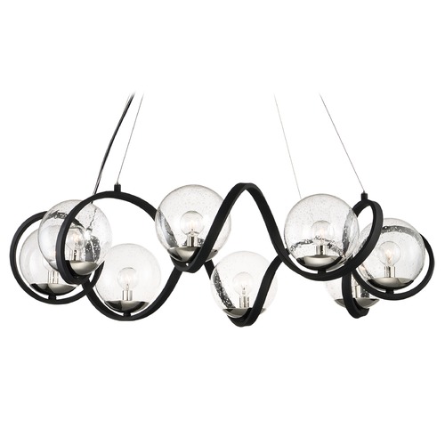 Maxim Lighting Maxim Lighting Curlicue Black / Polished Nickel Pendant Light with Globe Shade 35108CDBKPN