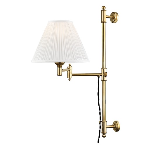 Classic No. 1 Aged Brass Swing Arm Lamp by Hudson Valley Lighting