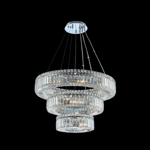 Rondelle 26-Inch 3-Tier Pendant in Polished Chrome by Allegri Crystal