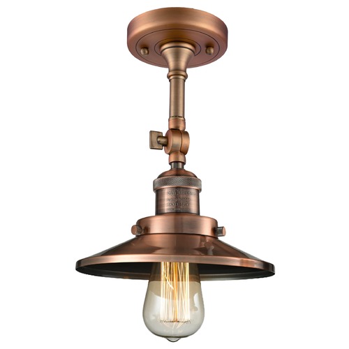 Innovations Lighting Innovations Lighting Railroad Antique Copper Semi-Flushmount Light 201F-AC-M3