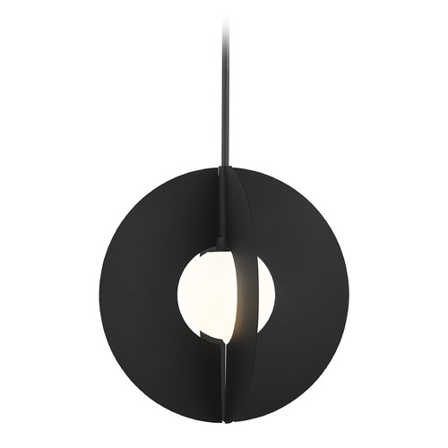 Visual Comfort Modern Collection Visual Comfort Modern Collection Orbel Nightshade Black LED Pendant Light with Globe Shade 700TDOBLRGB-LED930