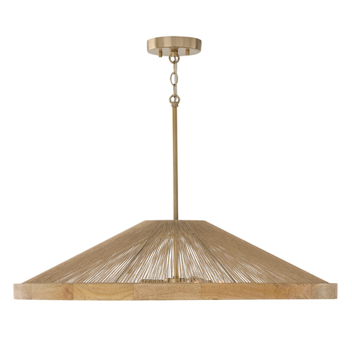 Capital Lighting Capital Lighting Maya Matte Brass Pendant Light with Coolie Shade 352841MA