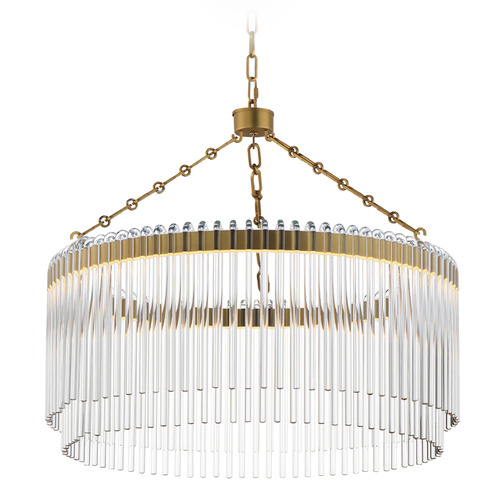 Maxim Lighting Jolie Natural Aged Brass LED Pendant Light with Drum Shade