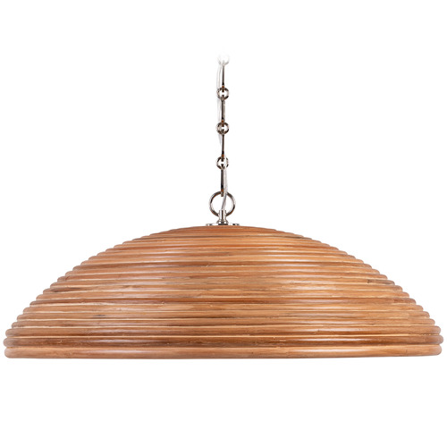 Linnea Polished Nickel Natural Ribbon Glass Large Chandelier