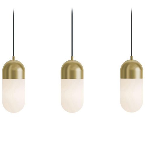 Afx Lighting Irvine Light Antique Brass LED Multi-Light Pendant with Oblong Shade