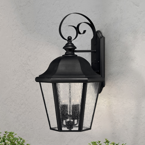 Seeded Glass Outdoor Wall Light Black by Hinkley Lighting
