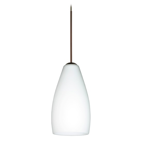 Besa Lighting Besa Lighting Karli Bronze Mini-Pendant Light with Oblong Shade 1XT-719807-BR