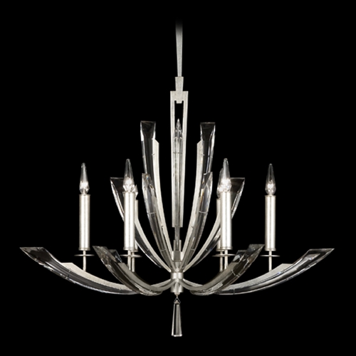 Fine Art Lamps Fine Art Lamps Vol De Cristal Silver Leaf Crystal Chandelier 798040ST