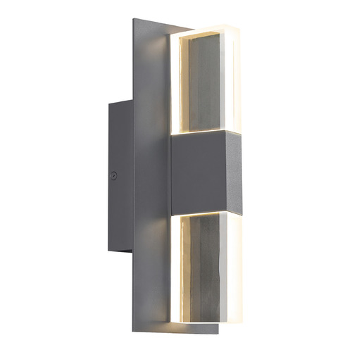 Visual Comfort Modern Collection Sean Lavin Lyft 12-Inch 3000K LED Outdoor Wall Light in Charcoal with In-Line Fuse by VC Modern 700OWLYT83012CHUNVSLF