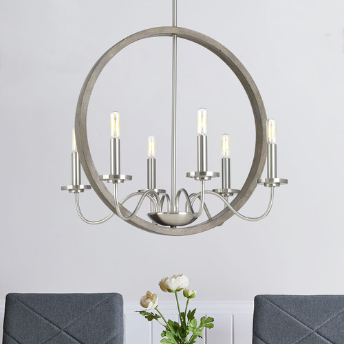 Fontayne Brushed Nickel 6-Light Chandelier by Progress Lighting