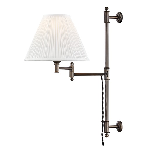 Hudson Valley Lighting Classic No. 1 Distressed Bronze Adjustable Plug-In Sconce by Hudson Valley Lighting MDS104-DB