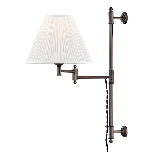 Classic No. 1 Distressed Bronze Adjustable Plug-In Sconce by Hudson Valley Lighting