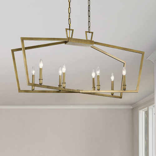 Abbotswell 8-Light Natural Brass Chandelier by Kichler Lighting
