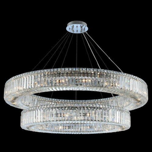 Rondelle 47-Inch 2-Tier Pendant in Polished Chrome by Allegri Crystal