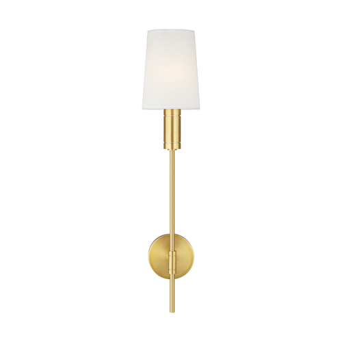 Thomas OBrien 26.88-Inch Tall Beckham Modern Burnished Brass Sconce by Visual Comfort Studio