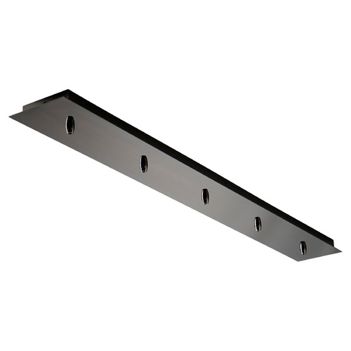 5-Light Linear Multi-Port Canopy in Gunmetal by Oxygen Lighting