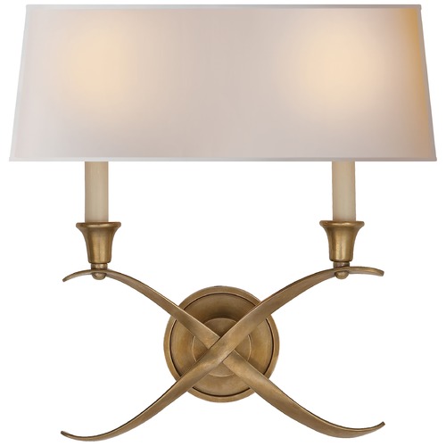 Visual Comfort Signature Collection E.F. Chapman Cross Bouillotte Sconce in Brass by Visual Comfort Signature CHD1191ABNP