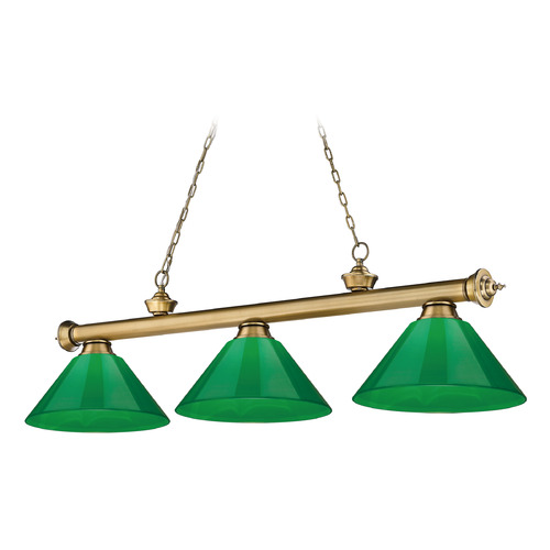 Z-Lite Cordon Rubbed Brass Billiard Light by Z-Lite 2306-3RB-PGR