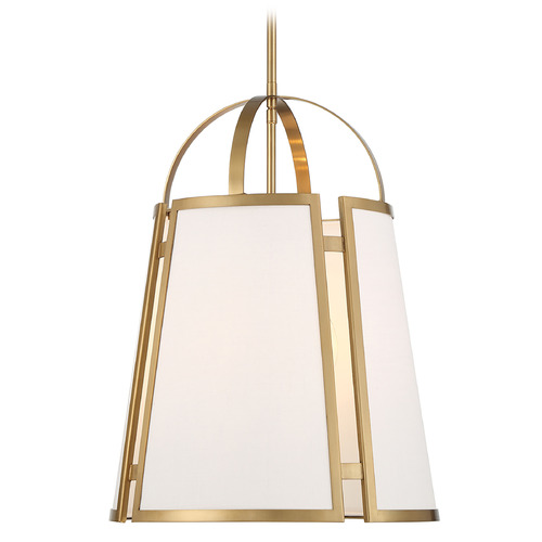 Savoy House Lighting Chartwell Warm Brass Pendant Light with Conical Shade