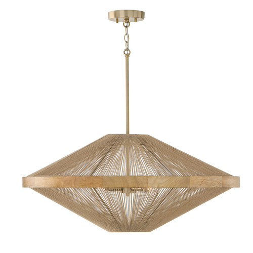 Capital Lighting Capital Lighting Maya Matte Brass Pendant Light with Abstract Shade 352842MA