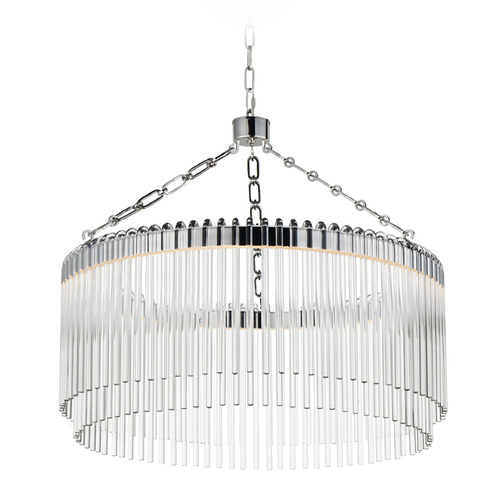 Maxim Lighting Maxim Lighting Jolie Polished Nickel LED Pendant Light with Drum Shade 38422CLPN
